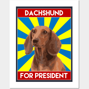 Dachshund For President (Red) Posters and Art